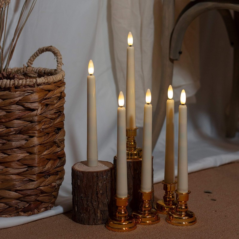 Flameless Taper Candles Flickering with Remote & Timer, Battery Operated