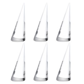 sourcing map Pack of 6 Acrylic Ring Display Holder Solid Cone Shape Jewellery Display Stand Wedding Rings Organiser for Jewellery Shop Bedroom (Clear)