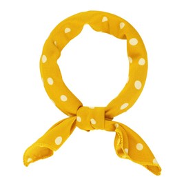 Allegra K Women's Scarf, Square, Silk-like, Dot Square Scarf, Neckerchief, Hair Decoration, Office, Uniform, Stylish, 19.7 inches (50 cm), yellow