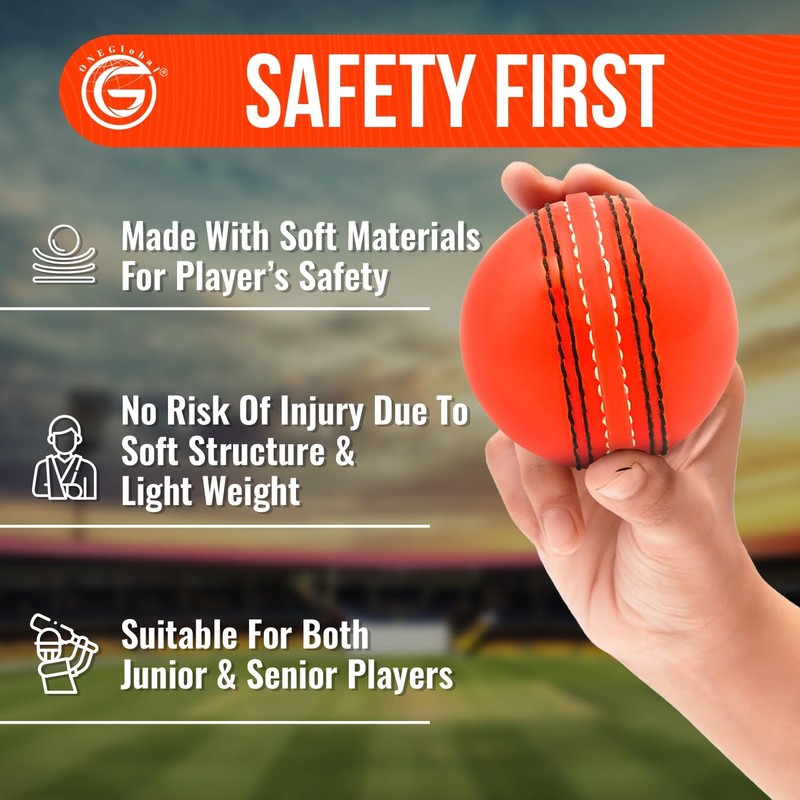 ONEGlobal Soft & Safe Practice Cricket Ball | Soft &