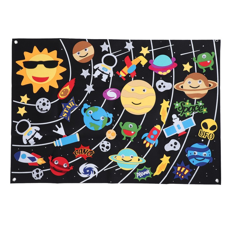 45pcs Outer Space Felt Story Board 3.5in Storytelling Educational DIY