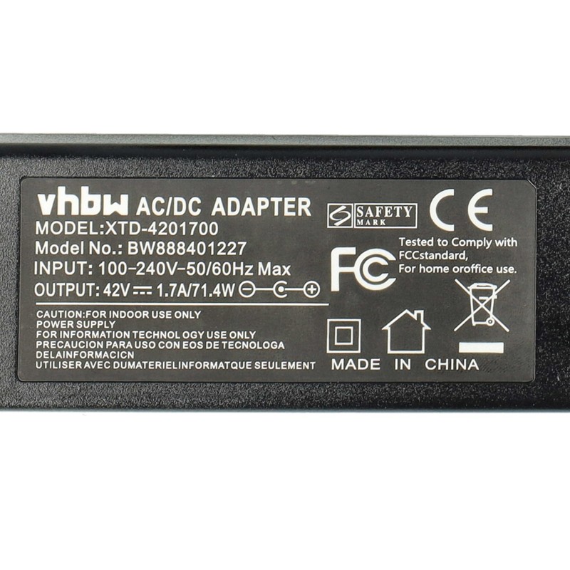 vhbw Power Supply / Charger Compatible with Skip Hoverboard, Scooter
