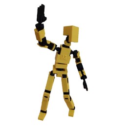 LUCKY13TOY 3D Printed Multi Joint Movable Mechanical Doll Model, Toy Design Style, Custom Desktop Ornament (Yellow)