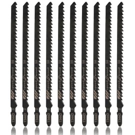 Seimneire 20 Pcs T344D T Shank Jigsaw Blades, 6 TPI Jig Saw Blades 6 Inch Jigsaw Blades, HCS Jig Saw Blades Wood Jigsaw Blades for Plastic Chipboards Plywood Hardwood Quick Cutting