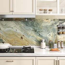 Livelynine 15.8x197 Blue and Gold Marble Contact Paper for Countertops Waterproof Kitchen Wall Paper Renter Friendly Countertop Self Adhesive Covering Dresser Cover Top Laminate Cabinet Shelf Liner