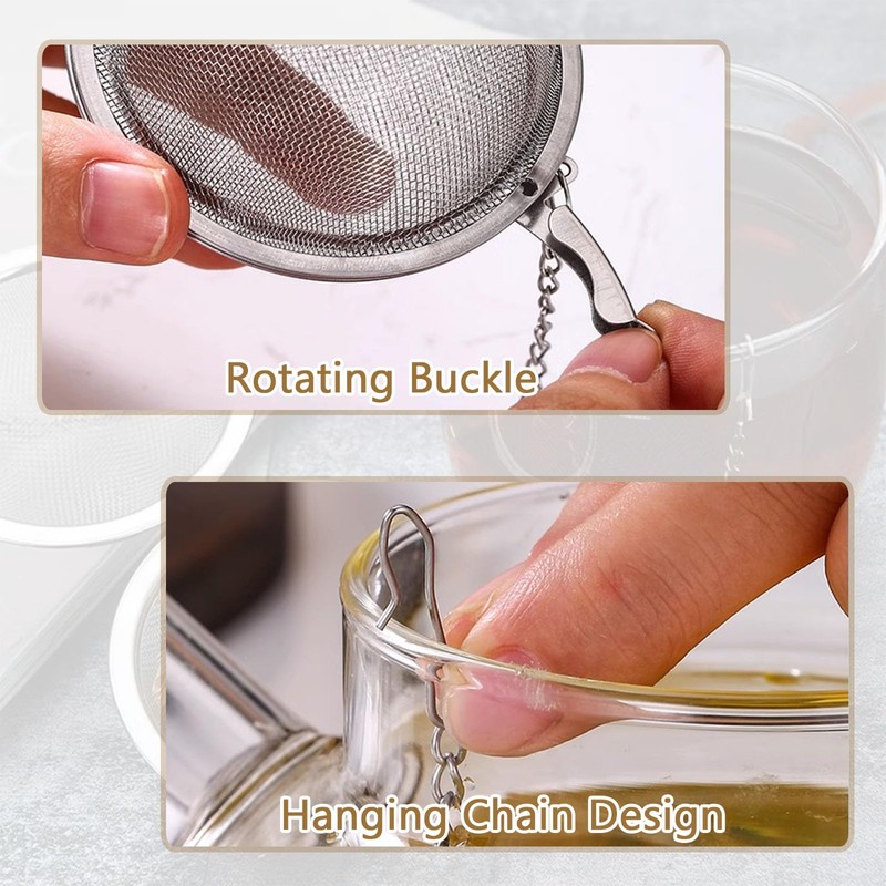 CIXLOGIC 2pcs Stainless Steel Tea Strainer Infuser Balls Fine Mesh