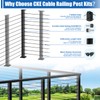 CKE T-Drilled Corner Post Cable Railing, Three Sides T-Drilled 42"