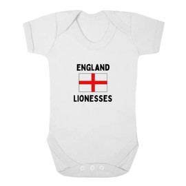 Second Ave England Lionesses Football Euros World Cup Baby Grow White Shortsleeve Babygrow Kit