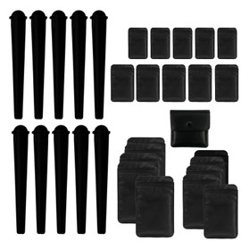 Pack of 10 Joint Cases, 120 mm Joint Tube Plastic, Joint Case with Ash Pocket and Storage Bag, Transport Sleeve Oblong, Conical Joint Tube, Portable, Odourproof, Waterproof (Black)