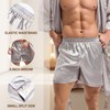 Amy Coulee Mens Satin Robe Set Lightweight Bathrobes with Shorts