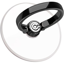 Broad Phone Ring Holder - EI Sonador Clear Cell Phone Ring Holder Transparent Stand Finger Grip (2 Black)