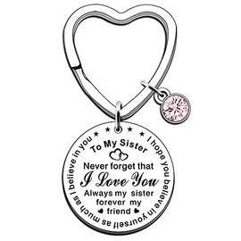 JMIMO Sister Keyring Sister Gifts from Sister Red Cryst Keychain Jewellery for Women Girls