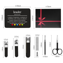 TTJHGYQO 6-Piece Nail Clipper Set with Nail File, Tweezers and ingrown toenail Removal kit Travel Nail kit for Men and Women (Leader Black)