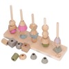 Stack Matching Set Educational Wood with 10 Cards Geometric Shape