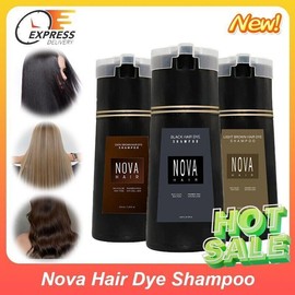 【EXPRESS】Nova Hair Dye Shampoo,Nova Hair Instant Dye Shampoo,Hair Color Shampoo for Hair black hair christmas 2024 ornament hair Haircare Moisture - color,: Red