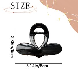 Heart Hair Clips for Women Medium Glossy Black Heart Hair Claw Clips Heart-Shape Hair Jaw Clips Hair Barrettes Romantic Hair Styling Accessories Cute Clamp Clips for Women 1Pcs