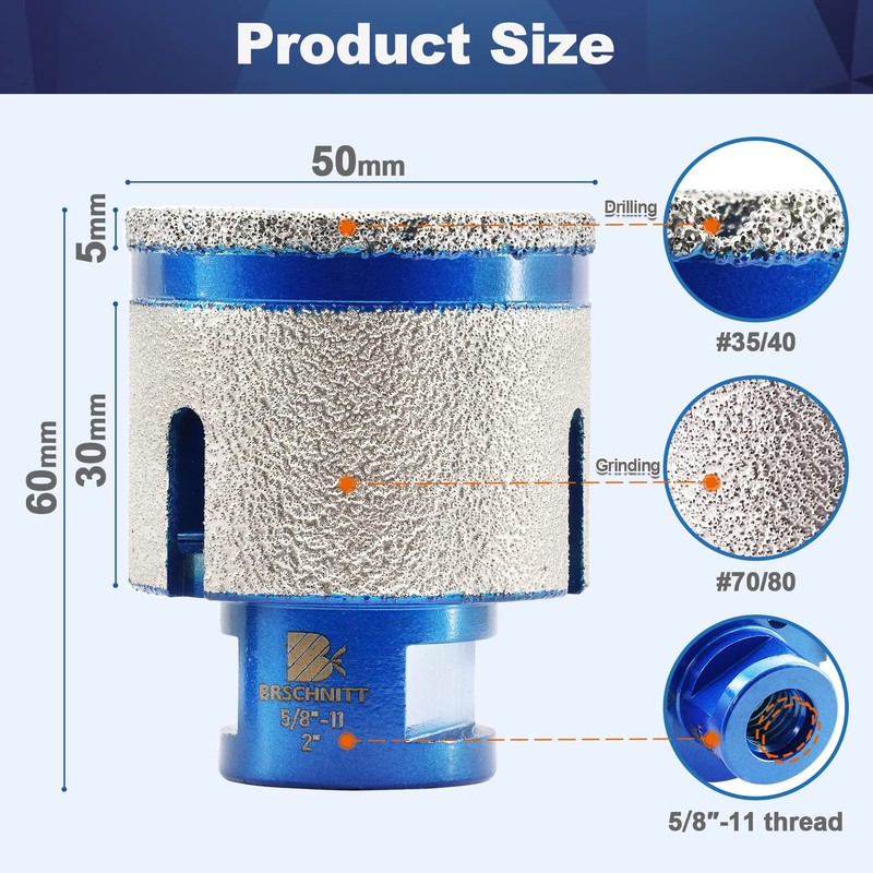 Diamond Core Drill Bit - BRSCHNITT Diamond Finger Milling Bit