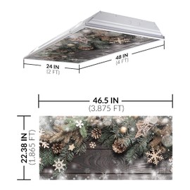 OCTO LIGHTS Fluorescent Light Covers for Ceiling Lights Classroom 2x4 (22.38in X 46.5in) Improve Focus, Eliminate Headaches, Provide Florescent Light Relief - Christmas 006