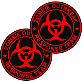 2 Pack 3" Zombie Outbreak Response Team Sticker Red/Black