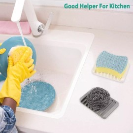 eoycpm 3PCS Self Draining Soap Holder, Premium Silicone Soap Dish Soap Saver for Shower