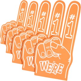 PETSTIBLE 5Pack 18 Inch Giant Foam Finger We're Number 1 Foam Hand Cheerleading Foam Fingers for Sports Cheer School for Spirit Craft Foam Hands Team Finger Foam Hand for Sports Events Games