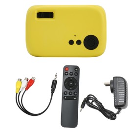 M24 Mini Portable Projector Multifunction 360 Degree Surround Sound Home Theater Video Projector 100‑240V Yellow AU Plug