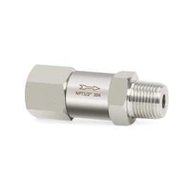 ChillWaves 304 Stainless Steel In-Line Split Check Valve 1/2" NPT Male x 1/2" NPT Female Thread, One-Way Non-return Check Valve for Backflow Prevention(1-PACK)