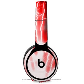Skin Decal Wrap Works with Original Beats Solo Pro Headphones Lightning Red Skin Only Beats NOT Included