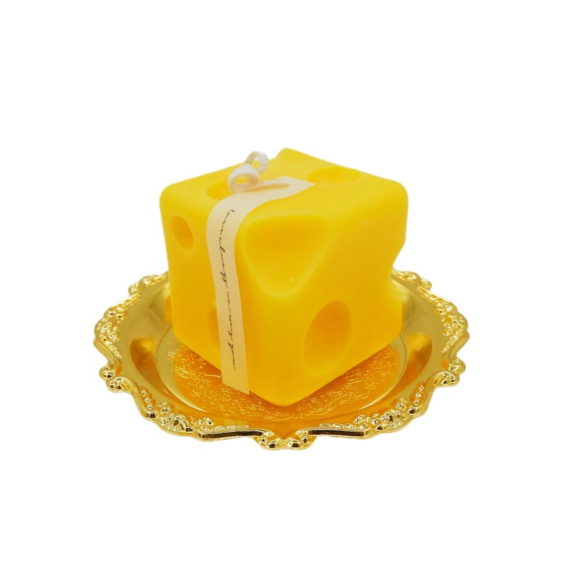 Cheese Shaped Candle, 2 Pack Novelty Swiss Cheese Scented Candles,