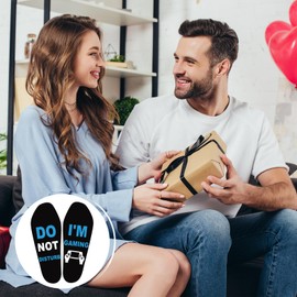 Niorasen Funny Socks for Men, Black Cotton Calf Socks - Thanksgiving Christmas Birthday Gifts, Novelty Gifts Ideas for Gamer, Size 6-11