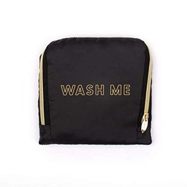MIAMICA Black and Gold inchesWash Meinches Travel Expandable Laundry Bag, Black-Gold