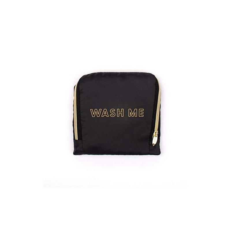 MIAMICA Black and Gold inchesWash Meinches Travel Expandable Laundry Bag,