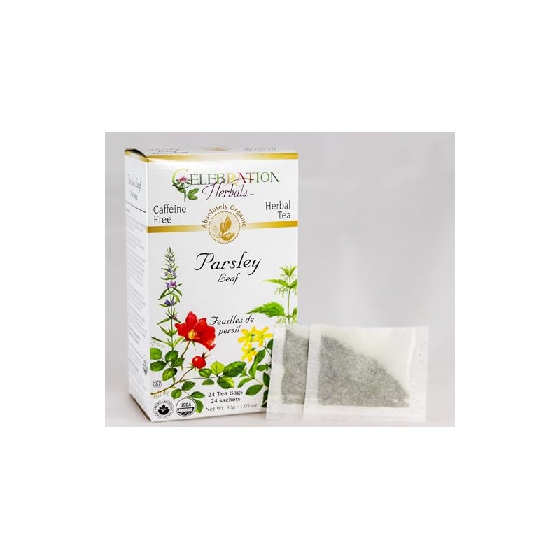 Celebration Herbals Té de hojas de perejil orgánico sin cafeína,