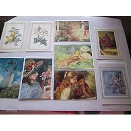 Famous Artist's Scenes Note cards, Set of 10, w/matching envelopes, Size 5" X 7", No message inside