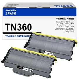 Wiseta TN360 Compatible Toner Cartridge Replacement for Brother TN 360 TN360 Toner Cartridge for Brother Printer DCP-7040 DCP-7030 MFC-7840W HL-2140 MFC-7340 MFC-7440N HL-2170W HL-2150N (2 Black)