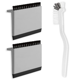 DOERDO 3 Pieces Kitchen Sink Squeegee and Countertop Brush Wiper Multipurpose Scraper and Cleaning Brush for Kitchen Crack Crevice Corner, Car Air Vent, Tile Lines