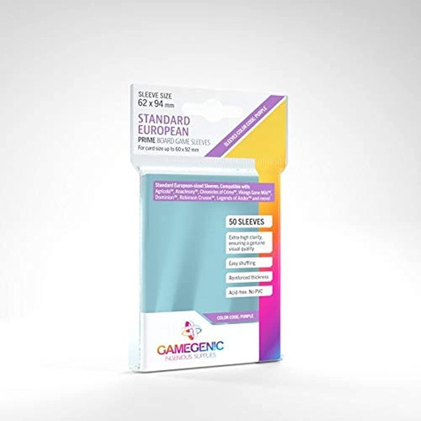 2 Packs Gamegenic Prime Board Game Sleeves 50ct Standard European