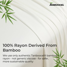 GOKOTTA Queen Size Bed Sheets 6 Piece Set, 100% Rayon Derived from Bamboo, Cooling for Hot Sleepers-Luxury Breathable Soft Sheets, Deep Pocket 16" Fitted Sheet with Elastic Corner Straps, Cream White