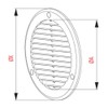 Circle Air Vent Grille Cover 187mm (7.36inch) White ABS Plastic