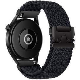 Compatible with Galaxy Watch 7 FE 6 5 4 Band 20mm Braided Solo Loop for Galaxy Watch 6 Classic 43mm 47mm/Watch 4 Classic 42mm 46mm/Watch 5 Pro Band 45mm Parachute Magnetic Buckle Band (Black and Graphite)