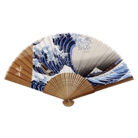 Yamamoto Hitoto Shoten Folding Fan [Kyosai] Hokusai [4743] Japanese Pattern