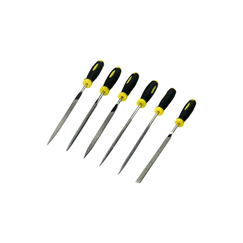 AERZETIX - C45964 - Lot of 6 Diamond Files Triangular/Flat/Round/Half-Round/Square