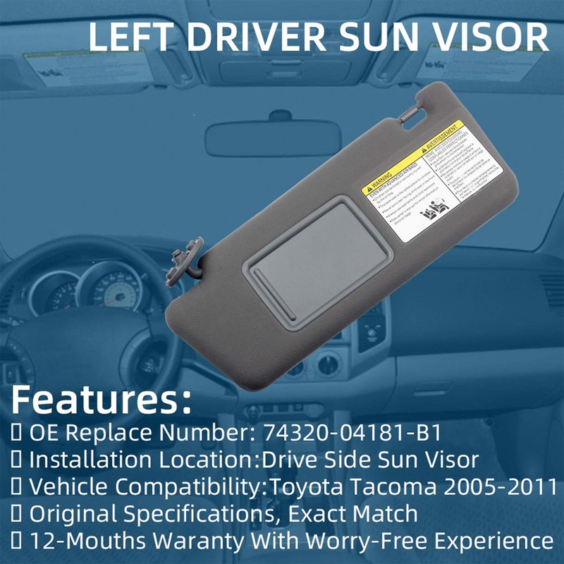 Dasbecan Left Driver & Right Passenger Side Sun Visor Compatible