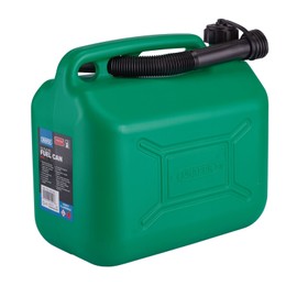 Draper 10L Plastic Petrol Can | Jerry Fuel Diesel Can | 10000cc Water Container | 20mm Flexible Spout Diameter | 290mm Spout Length | 09055, Green
