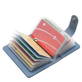 GERIINEER Credit Card Holder Men Women with Coin Compartment Money Clip Purse Buckle Mini Handbag Bag, blue, Standard size