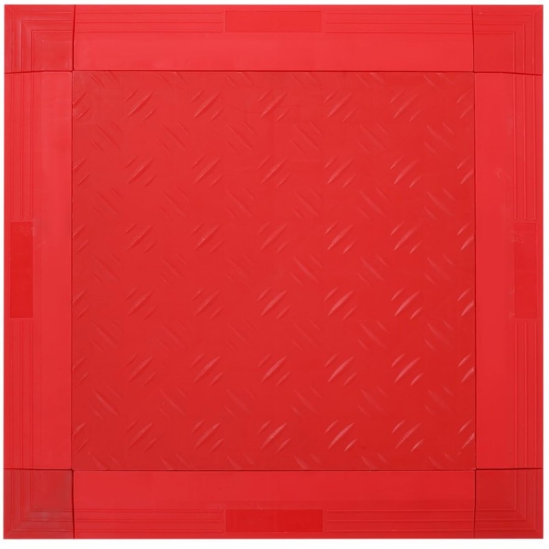 ISL Garage Tile, Solid Side Parts, Female Type, Red, Set