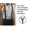 ZoeTekway Braces Black for Men, Elastic and Adjustable Braces with