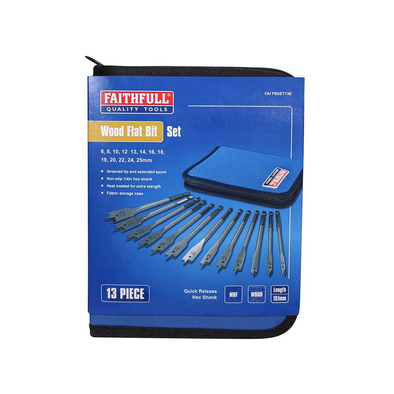 Faithfull FAIFBSET13E Flat Bit Set – 13 Piece