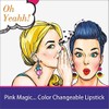 PINNER Fruit Extract Color Changing Green Pink Magic Lipstick Combo