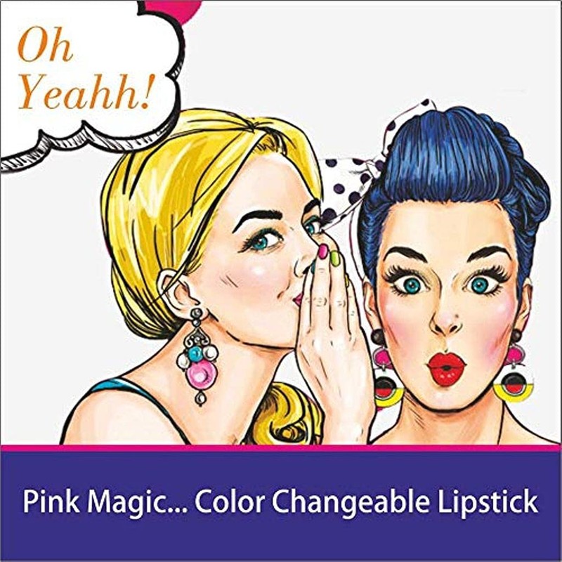 PINNER Fruit Extract Color Changing Green Pink Magic Lipstick Combo